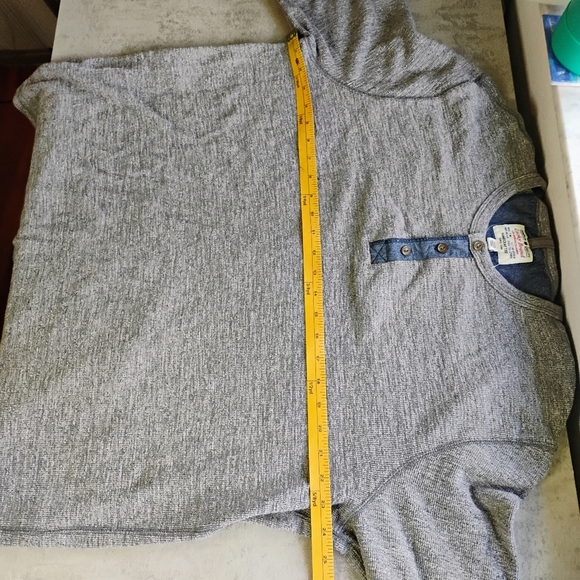 Lucky Brand Henley Shirt Mens XXL Gray Waffle Knit Thermal Outdoors Classic - Picture 9 of 10
